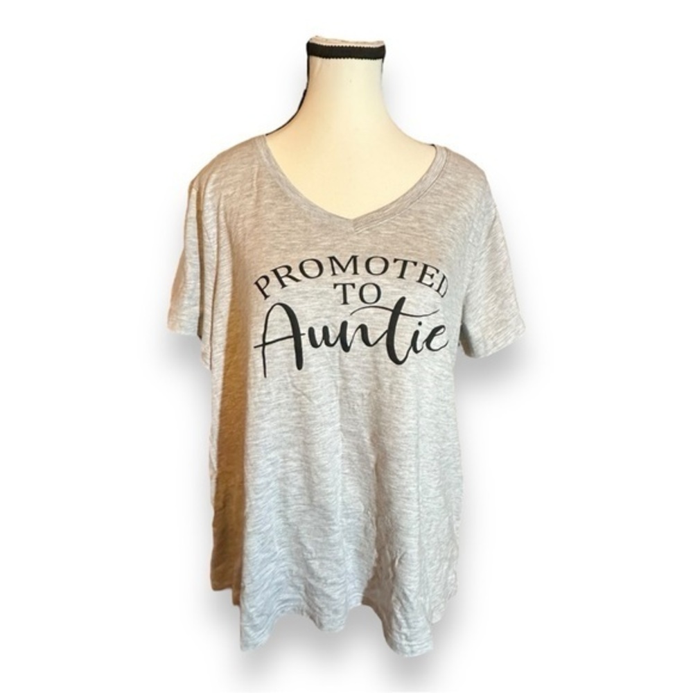 Women’s Time & Tru 1X 16 18 Baby Shower New Aunt Screen Print Tee